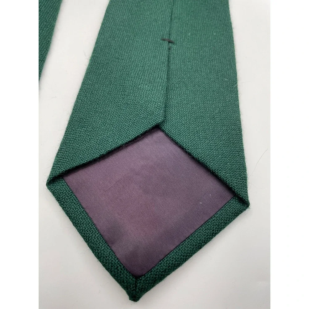 Liberty of London Mens Tie Forest Green 100% Wool Textured Hopsack Made in USA